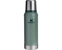 Stanley Classic Legendary Thermosfles 750 ml - Houdt 20 Uur Warm Of Koud - Lekvrij - Vaatwasserbestendig - BPA-Vrij - Voor Koffie, Thee en Meer - Roestvrijstalen Thermoskan - Hammertone Green