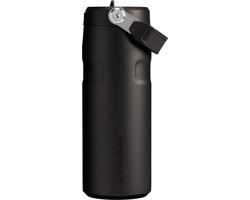 Stanley Flip Straw 2.0 Waterfles Met Rietje 0.47L - 10 Uur Koud - 2 Dagen Koud Met IJs - Roestvrijstalen Drinkfles - BPA Vrij - Lekvrij - Vaatwasserbestendig - Black