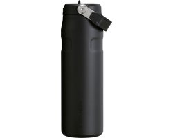 Stanley Flip Straw 2.0 Waterfles Met Rietje 0.7L - 10 Uur Koud - 2 Dagen Koud Met IJs - Roestvrijstalen Drinkfles - BPA Vrij - Lekvrij - Vaatwasserbestendig - Black