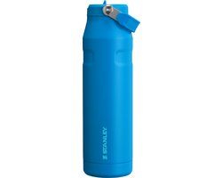 Stanley Flip Straw 2.0 Waterfles Met Rietje 1.06L - 15 Uur Koud - 3 Dagen Koud Met IJs - Roestvrijstalen Drinkfles - BPA Vrij - Lekvrij - Vaatwasserbestendig - Azure