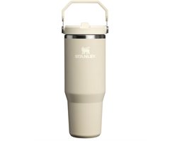 STANLEY IceFlow 2.0 Flip Straw Tumbler 30 oz / 0.86L (Toasted Almond) – Geïsoleerde RVS Drinkfles met Handvat – Lekvrije Thermosbeker met Flip Straw – BPA-vrij
