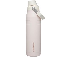 Stanley IceFlow Flip Straw 2.0 Waterfles 1.0L (Rose Quartz Glimmer) – Geïsoleerde RVS Drinkfles met Inklapbaar Rietje – Lekvrij & BPA-vrij