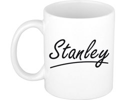 Stanley naam cadeau mok / beker met sierlijke letters - Cadeau collega/ vaderdag/ verjaardag of persoonlijke voornaam mok werknemers