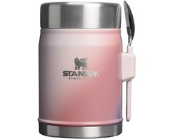 STANLEY The Legendary Classic Food Jar + Spork 0,41 L (14 oz) Dawn Spiral – Geïsoleerde Thermos Voedselcontainer met Lekvrije Deksel en Roestvrij Staal