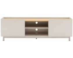 Stanley - Tv-meubel met 2 deuren van hout en metaal, L160cm