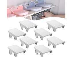 Stapelaar voor schoenen, antislip design, ruimtebesparend, dubbellaags rek, organizer voor schoenenopslag in huis - 8 stuks