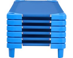 Stapelbaar ledikant set, 132 x 58 cm (L x B),6-pack, Draagbaar slaapbed voor peuters, Ideaal voor kinderdagverblijven, peuterspeelzalen en klaslokalen, Blauw - Zorgt voor zoete dromen