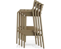 Stapelbare barkruk 114 kunststof in Beige