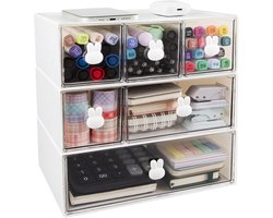 Stapelbare Bureau Organizer met 5 Laden - Desktop Opbergsysteem voor Kantoor en Thuis