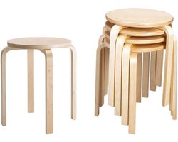 Stapelbare Houten Stoel ERINA in Natuurlijke Kleur voor Thuis en Kantoor