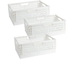 Stapelbare Klapkisten - 3 Stuks - Wit - Polypropyleen