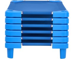 Stapelbare ledikantenset, 106,7 cm L x 58,4 cm B, 6-pak, Draagbare peuterslaapwiegen voor kinderen, Ideaal voor kinderdagverblijven en peuterspeelzalen, Blauw - Zorgt voor een rustig dutje