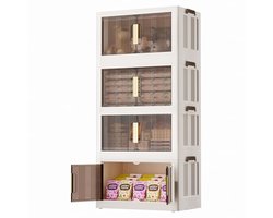 Stapelbare Opbergdoos met Deksel en Wieltjes - Opvouwbare Organizer voor Thuis, Kantoor en Woonkamer