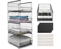 Stapelbare Opbergdozen voor Kast en Garderobe - 4 Stuks