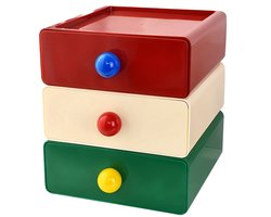 Stapelbare opbergdozen voor op het bureau | Dopamine driedelige set voor het organiseren van cosmetica, kantoorbenodigdheden en diverse artikelen