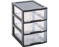 Stapelbare opbergtoren met 3 transparante laden - Ideaal voor cosmetica, sieraden en accessoires