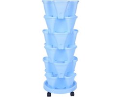 Stapelbare Plantenbak - Verticale Tuinbak voor Groenten en Bloemen - 6-laags - Bruin