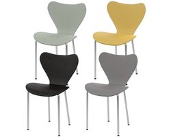 Stapelbare Stoelen – Eetkamerstoelen – Bureaustoelen – Kantinestoelen – Wachtruimte Stoelen – Set Van 4 – Ruimtebesparend – Makkelijk Schoon Te Maken