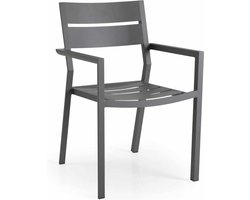 Stapelbare tuinstoel Delia | Antraciet | Aluminium