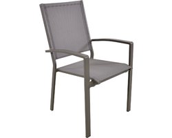Stapelbare tuinstoel Mojito Pardo | Grey | Aluminium & Textileen | Lesli Living