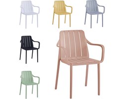 Stapelbare tuinstoelen - Hoogwaardige en weerbestendige stoelen in roze, tot 200 kg draagkracht - Perfect voor balkon, terras en eetkamer
