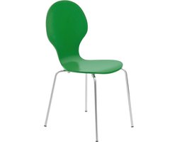 Stapelbare Wachtkamerstoel - Ergonomische Houten Bezoekersstoel - Groene Kleur
