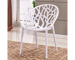 Stapelbare witte design terras- en tuinstoel in polypropyleen
