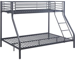 Stapelbed 3 personen – 140x200 onder / 90x200 boven – Metalen frame – Inclusief lattenbodem