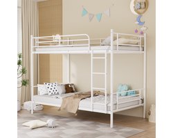 Stapelbed - 90 x 190 cm - 2 slaapplaatsen - met trap - Wit