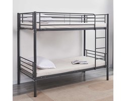 Stapelbed Dixie 90x200cm - metaal - mat zwart