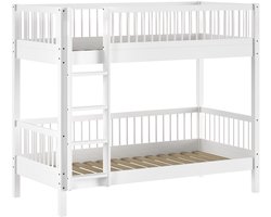 Stapelbed Forrest 90x200cm - Massief Beukenhout - Wit - Vipack - Stapelbed - Wit - Hout Eenpersoons Stapelbed