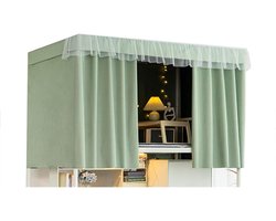 Stapelbed Gordijn - Bedgordijn Hoogslaper - Privacy Creëren - Verduisterend Effect - 1.2M Hoogte - Groen
