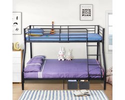 Stapelbed Metalen Hoogslaper 140x200 cm en 90x200 cm