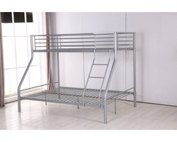 Stapelbed Trio - Hoogslaper Metalen 3 - 90x200 en 140x200 - Grijs
