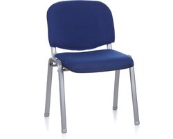 Stapelen Zitcomfortabele Conference Stoel Bezoekersstoel Zitting Blauw Zilveren Frame