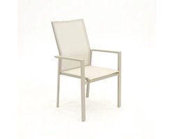 Stapelstoel Delia creme Hoge rug