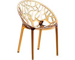 Stapelstoel - Design stoel - Buiten zitten - Weerbestendig polycarbonaat - 60 x 59 x 80 cm - Barnsteen