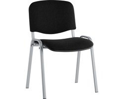 Stapelstoel ISO Basic, onderstel aluminium zilver, zwart