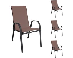 Stapelstoelen Tuin - Balkon Meubels - Buiten Zitten - Ruimtebesparend Stapelbaar - 92x53x73cm - Antraciet Bruin