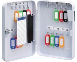 Staples Sleutelkast wit 20 haken inclusief 20 stevige sleutellabels