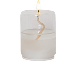 Star Trading Flame Float, glas, transparante was, olielamp ontwerp, warm wit, LED, timer, 13 cm