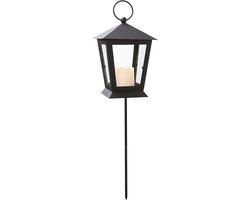 Star Trading lantaarn Serene, graflicht, metaal, zwart, LED, timer, geel, voor buiten, 40 cm