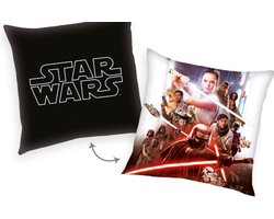 Star Wars sierkussen- 40x40cm- polyester- gevuld- zacht- groot Star Wars Logo en print.