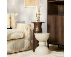 StarFurn Bijzettafel Beige Hout - 30x30x40cm - Jon