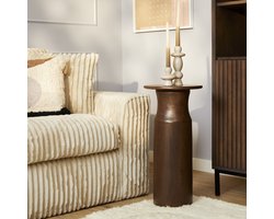 StarFurn Bijzettafel Mason - Rond Bruin Hout - 40x40x60cm