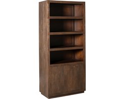 Starfurn boekenkast Brussel bruin 90x45x200 cm mangohout