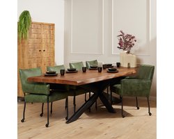 Starfurn - Boomstamtafel Boston - Bruin - 100x300x76 cm