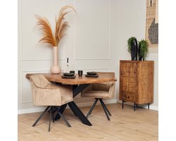 Starfurn - Boomstamtafel Boston - Bruin - 90x160x76 cm