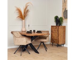 StarFurn Boomstamtafel Boston Mangohout Naturel 160cm