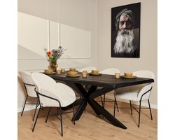 Starfurn - Boomstamtafel Boston - Zwart - 90x180x76 cm